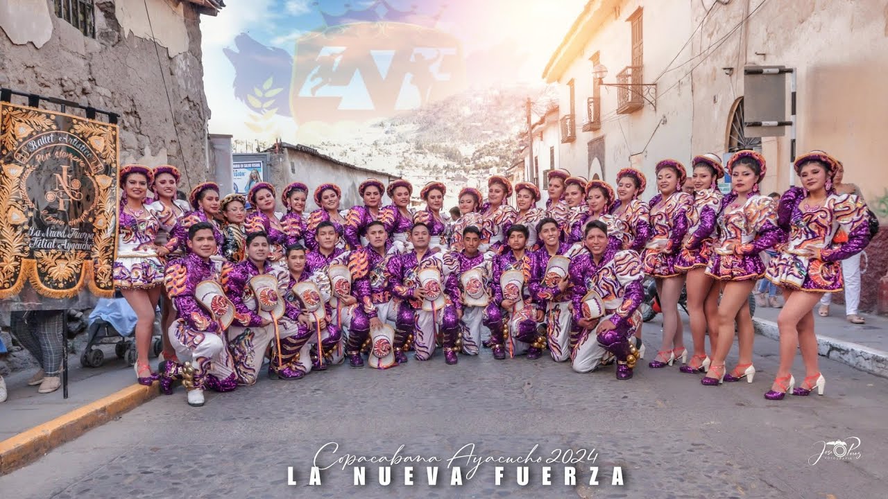 la nueva fuerza filial Ayacucho - pasacalle en honor a la virgen de Copacabana 2024