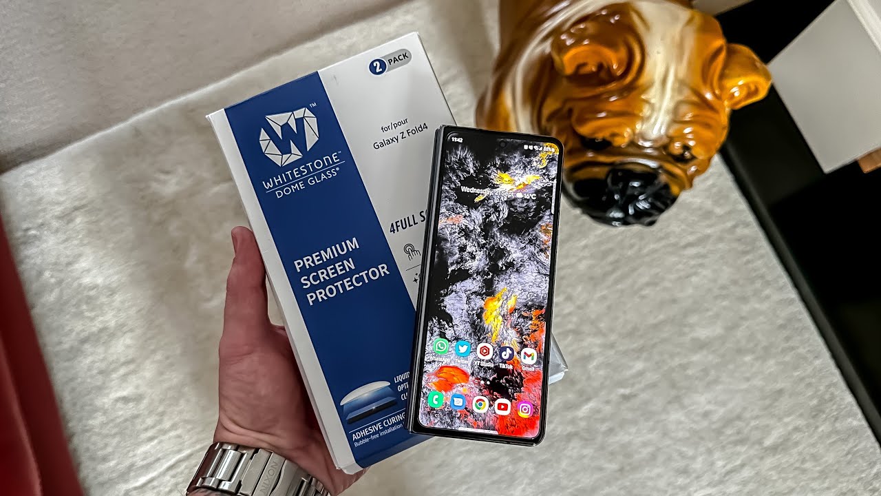 Samsung Galaxy Z Fold 4 Whitestone Dome Premium Glass Screen Protector install & Review!