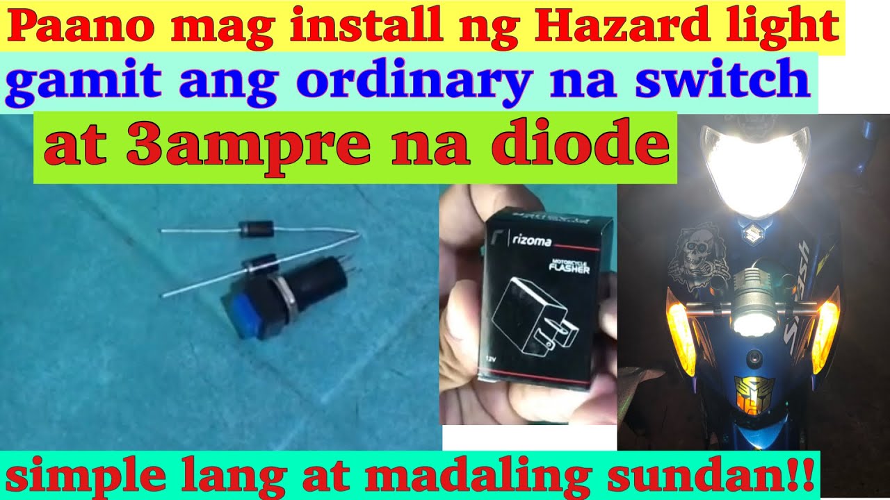 Paano magkabit ng Hazard sa motor using 2 diode at on/off switch