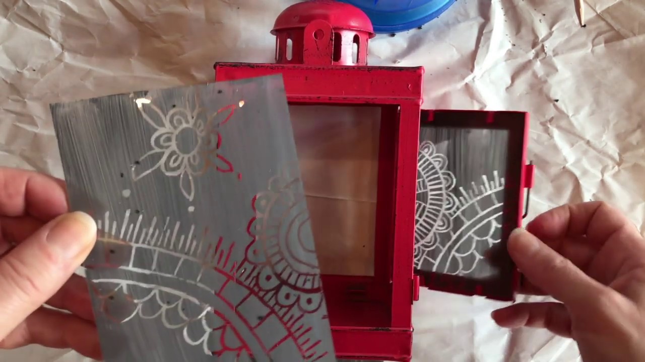 Follow Lisa: Painted glass lantern tutorial DIY