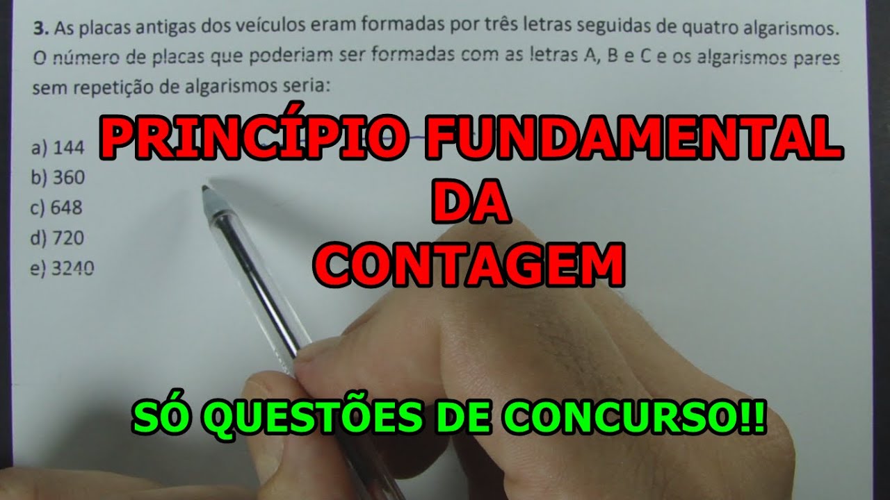 PRINCÍPIO FUNDAMENTAL DA CONTAGEM (PFC) - QUESTÕES CONCURSO