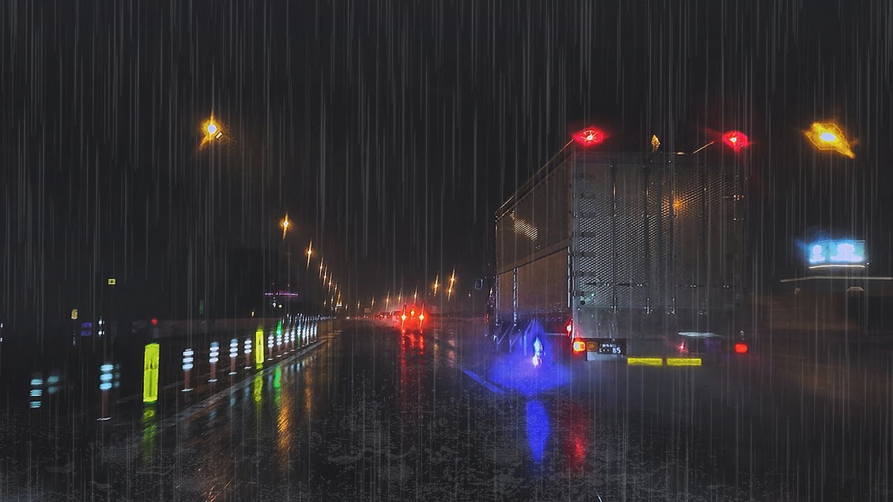 ☔️Heavy Rain Highway Drive💤Drift into Sleep😴(Real Footage, Not AI)
