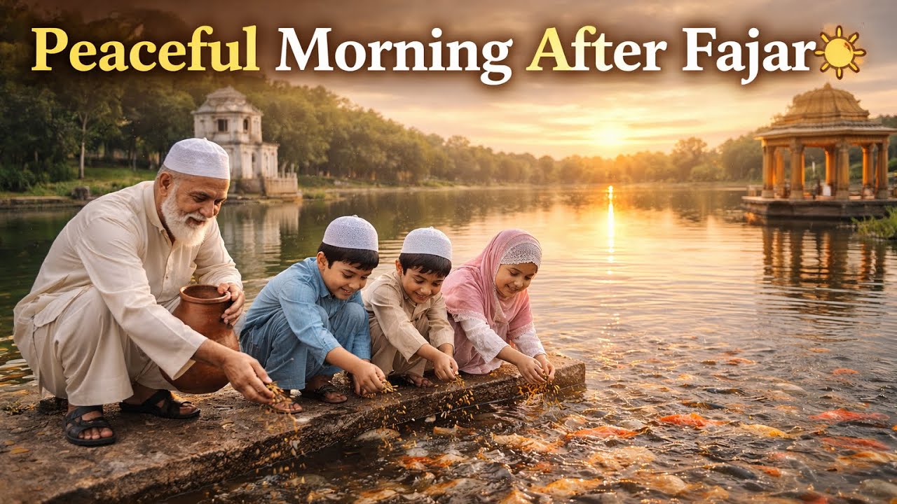Peaceful Morning After Fajar || Fish Feeding with Kids | Heart Touching Moment || @HajiIrshadNoorie3