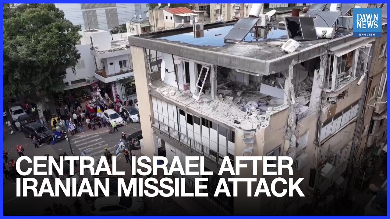 Drone Shows Damage to Residential Building in Central Israel After Iranian Missile Attack