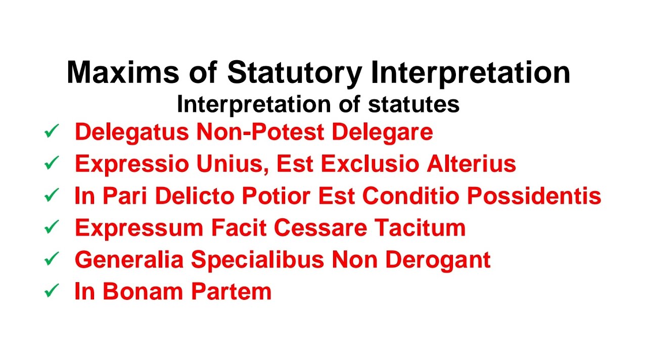 Maxims of statutory interpretation | maxims of statutory interpretation in hindi