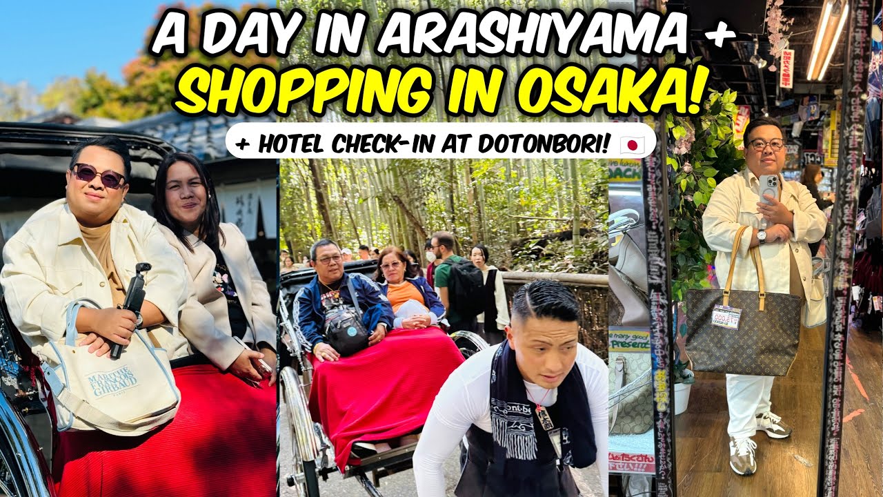 Kyoto Arashiyama Rickshaw Ride + Osaka Hotel Check-in + Donki Shopping! 🇯🇵 | JM Banquicio