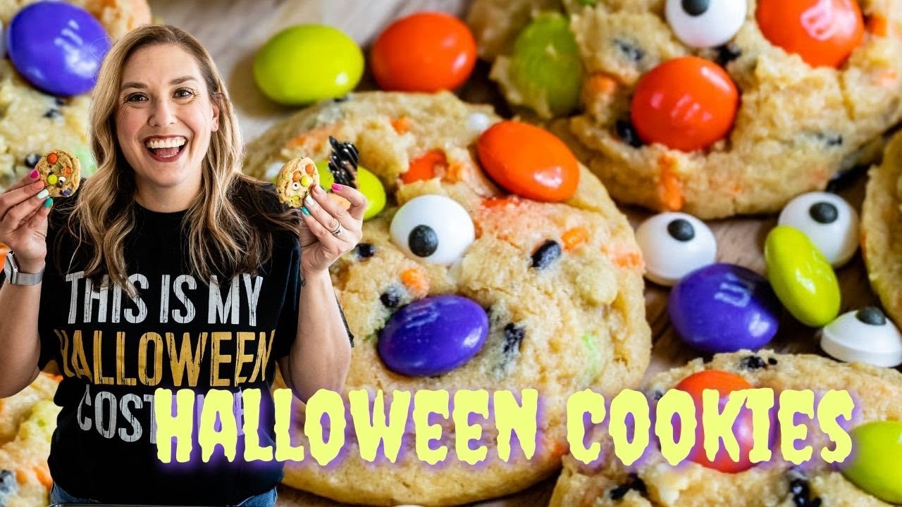 Easy Halloween Cookies (M&M Pudding Cookies)