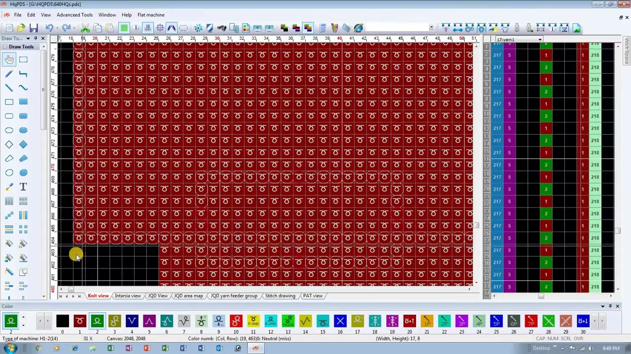 Hqpds tranning crafbill Knowlage For Automatic Jacquard  for sweater design hqpds bangla tutorial