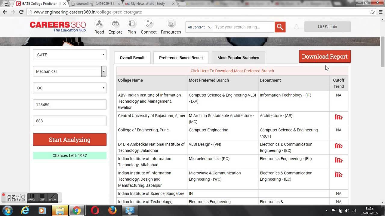 GATE-CCMT College Predictor-How to Work