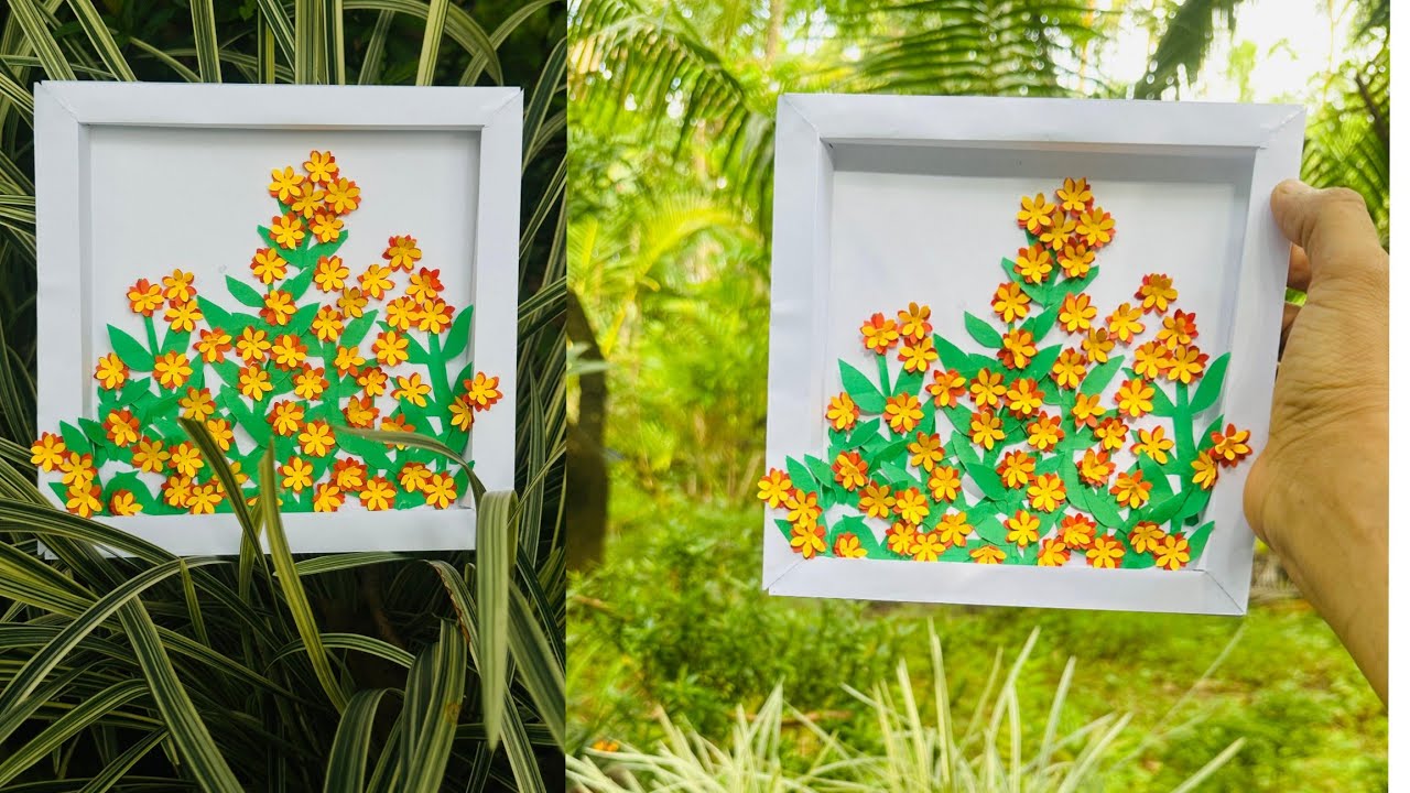 കഥ കേട്ട് കൊണ്ട് ഒരു paper frame with flowers undakkiyalo 
