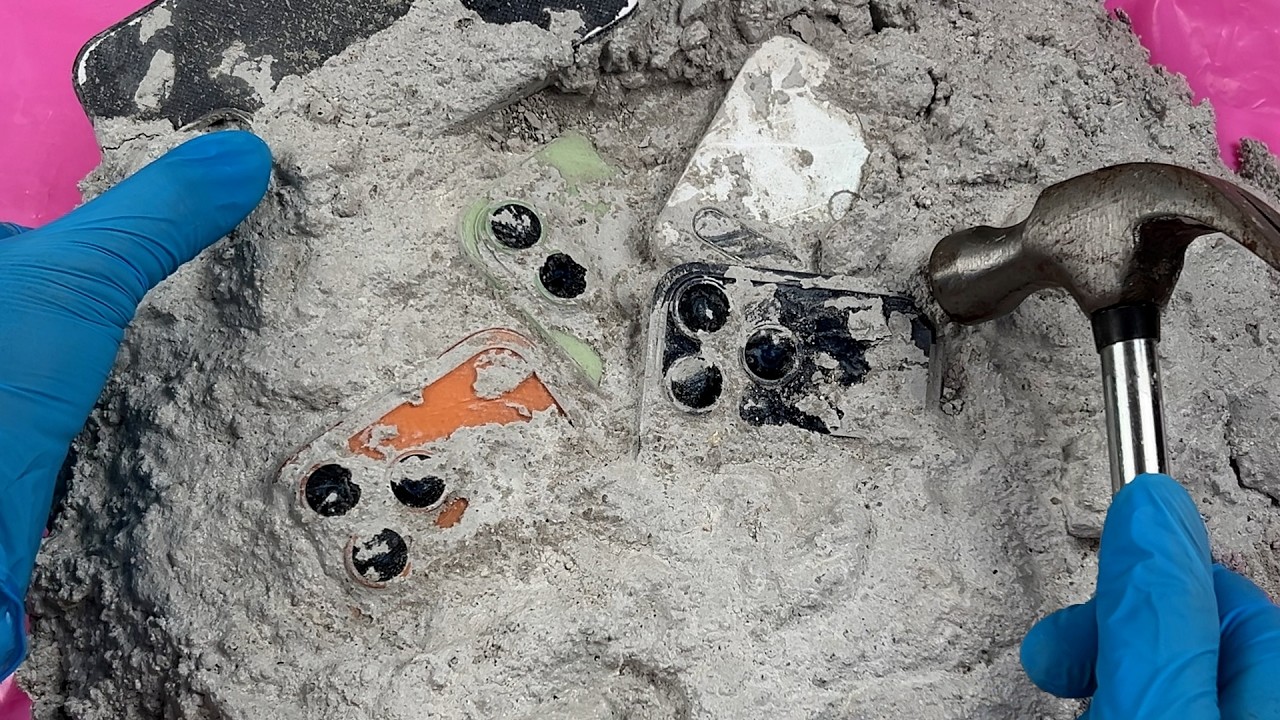 😱my gosh! Many iPhone 17 Stuck in Concrete? || Restoration Destroyed Phone