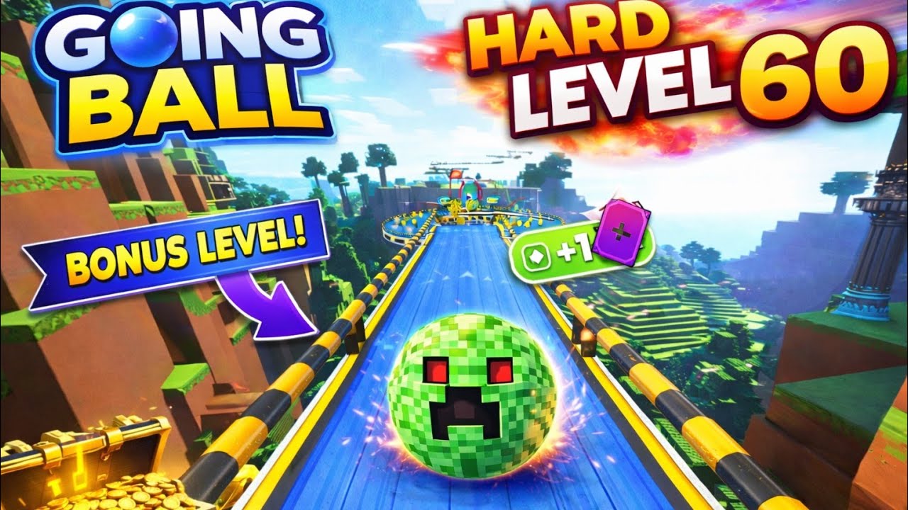 Going Ball Level 60 Gameplay 🔥 | Hard Level Challenge || Super speed Full Walkthrough