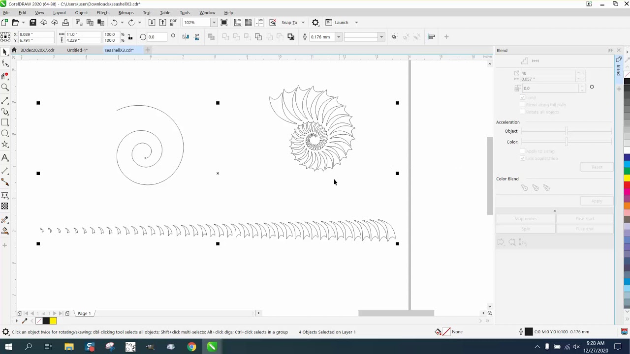 Corel Draw Tips & Tricks Blend around this Spiral