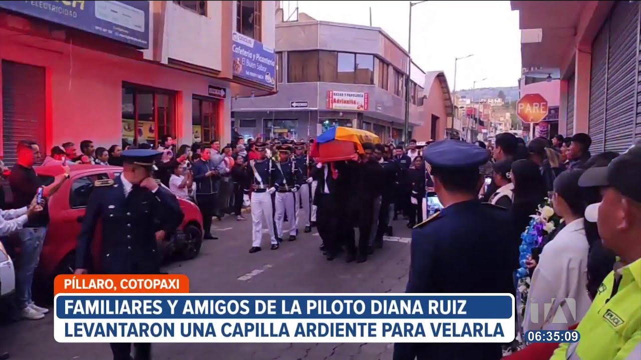 Velorio de la piloto Diana Ruiz en Píllaro, provincia de Tungurahua