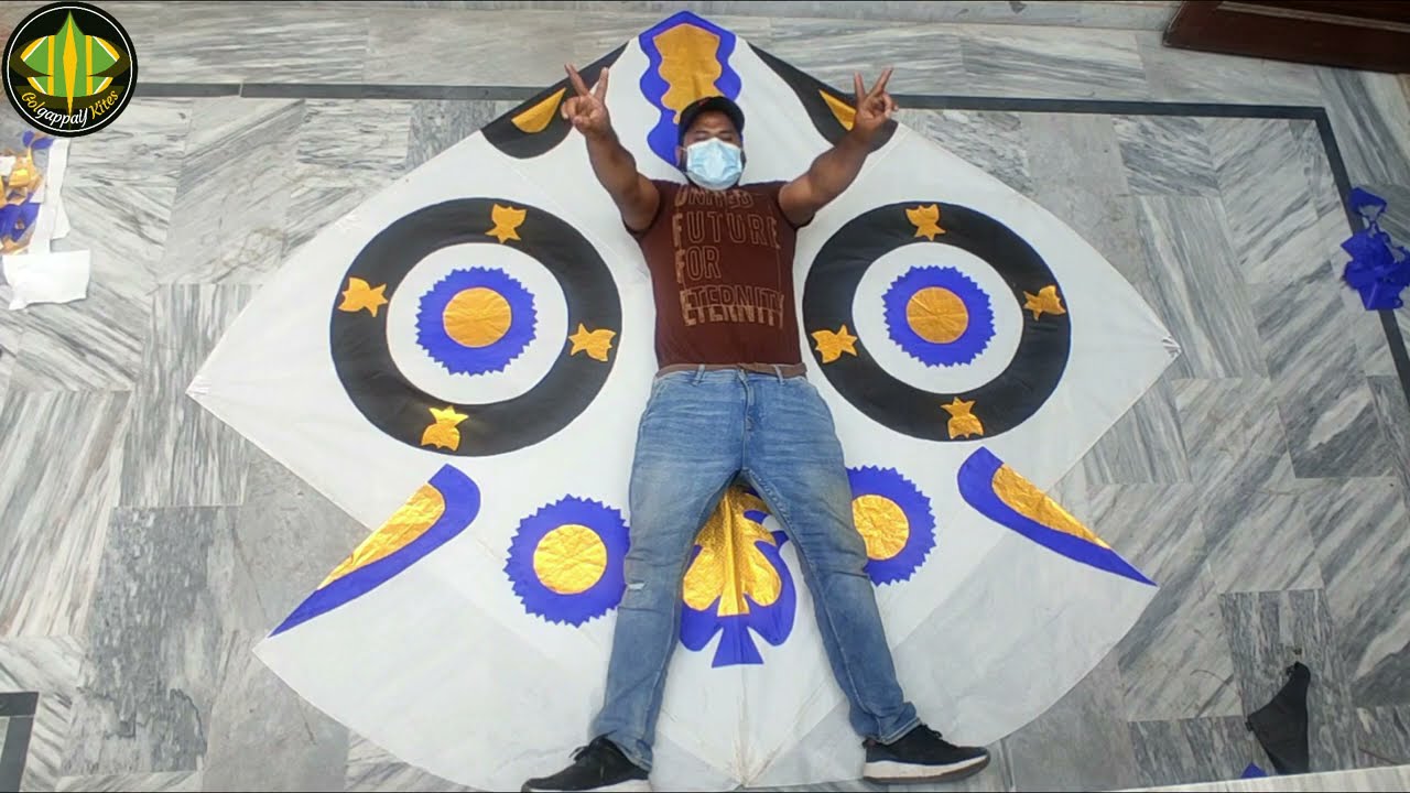 How to Make Biggest Kite - 10 Tawa - Monster kite flying AT HOME - 10 TAWA KITE BANANE KA TARIKA