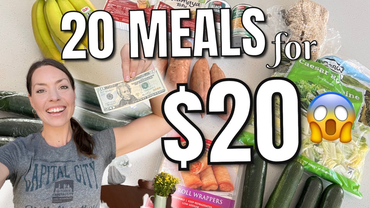 How to Eat Healthy for CHEAP! 20 MEALS FOR $20! 👏🏻😱 Healthy Meal Ideas for $1