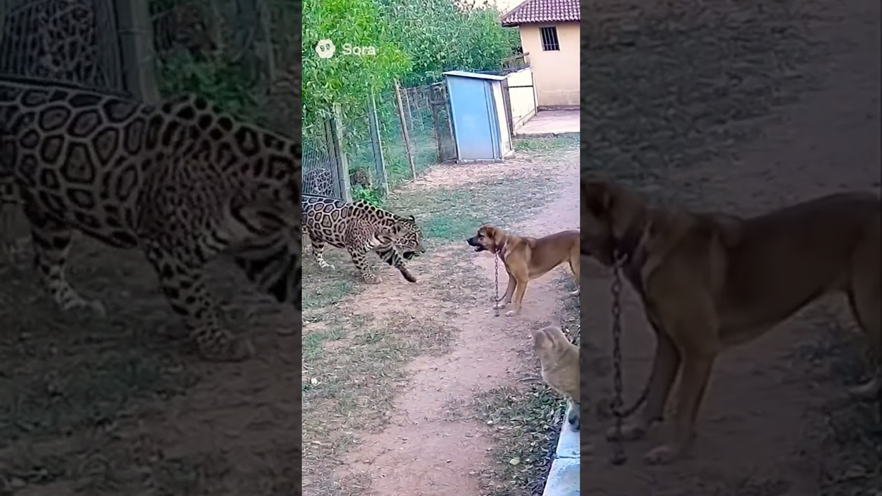 apareceu duas on&ccedil;as famintas em resid&ecirc;ncia #animais #on&ccedil;a #shortvideo