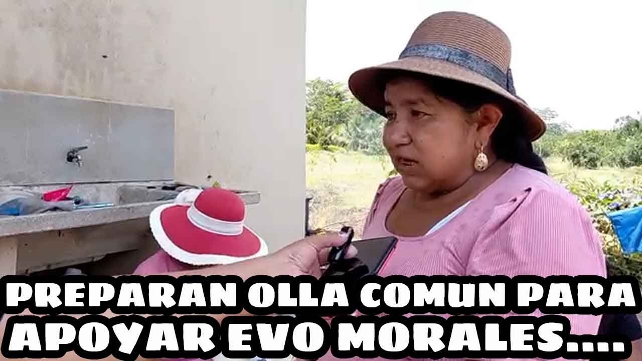 WILMA COLQUE HOY ESTUVO ACARGO DE LA COCINA PARA LOS QUE LLEGARON APOYAR COSECHA DE ARROZ DE EVO..