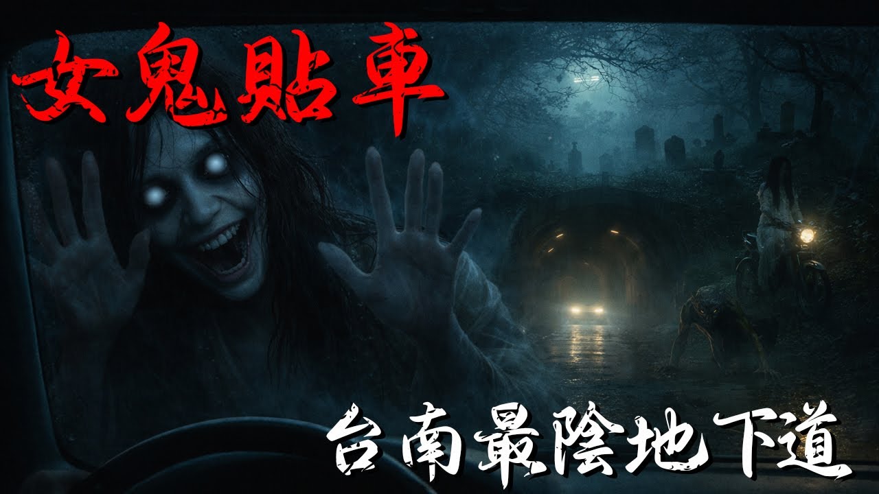 台南最陰地下道！孩子同時看到「無身女鬼貼車窗」嚇到尖叫，白衣長髮女上機車搭肩，黃色爬行鬼追車…司機寧願拒載也不敢深夜靠近！#台南華南地下道 #南山公墓靈異 #台灣都市傳說 #鬼月故事 #真實親歷