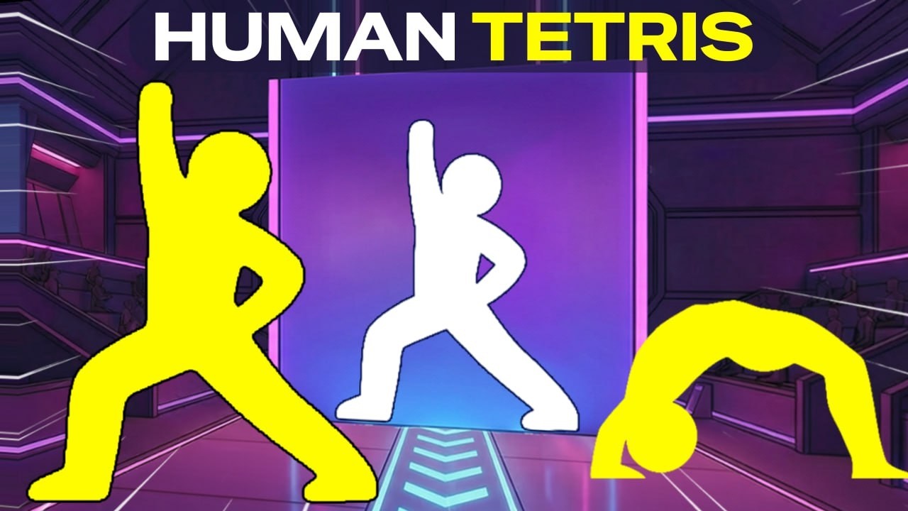 HUMAN TETRIS | HIGH QUALITY Immersive Interactive Warm Up Challenge | Can You Fit The Shape?