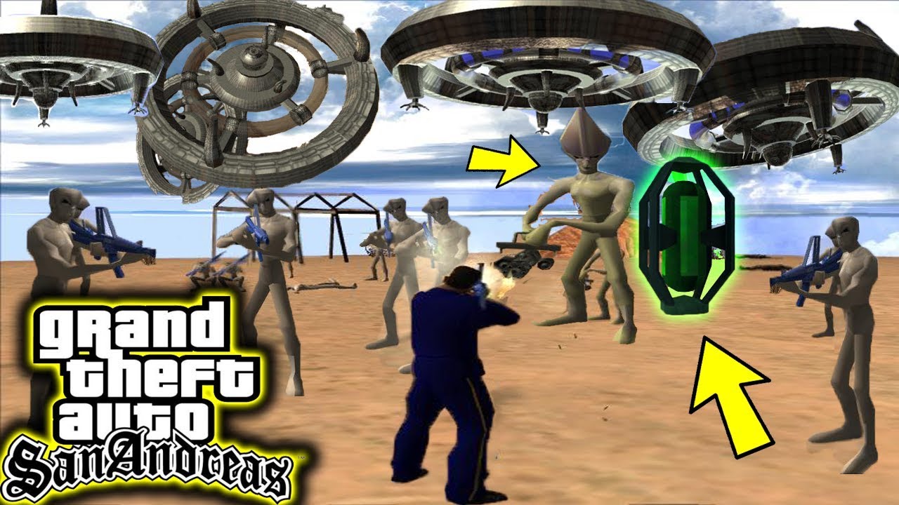 الغزو الفضائي هجوم المخلوقات الفضائية علينا في قراند سان اندرياس GTA San Andreas Alien Invasion Mod