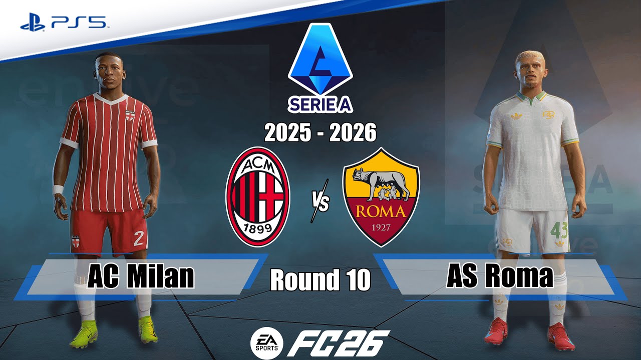 AC Milan vs AS Roma Ft. Modric, Dybala | Serie A 25/26 | Full Match | FC 26 - PS5™[4K]