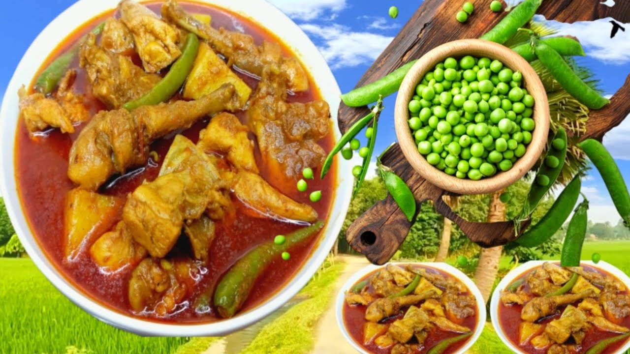 ​নতুন আলু ও মটরশুঁটি দিয়ে দেশি মুরগির ঝোল | Deshi Murgir Jhol Recipe with Peas & Potatoes