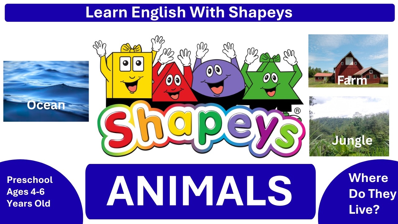 Where do animals live? | Farm, Ocean or Jungle? | Shapeys Preschool Quiz
