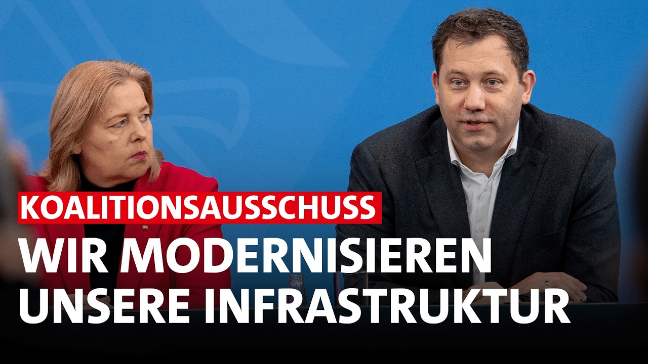 Lars Klingbeil und Bärbel Bas zum Koalitionsausschuss von CDU/CSU und SPD