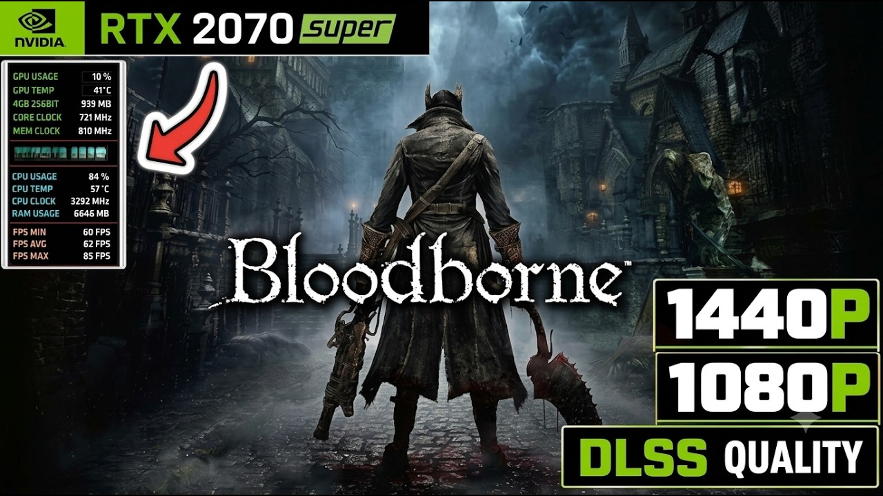 Bloodborne PC Port | RTX 2070 Super + DLSS Benchmark (1080p & 1440p)