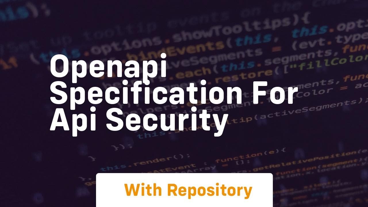 Openapi specification for api security