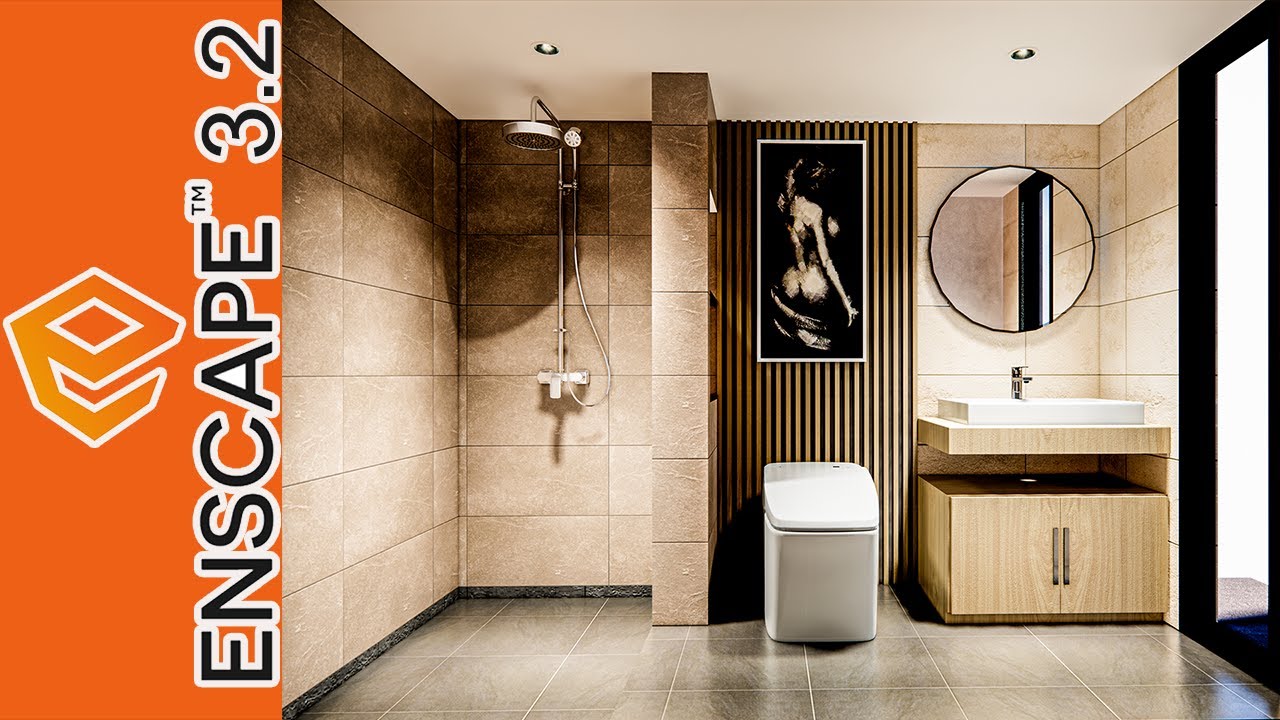 Enscape 3.2 Preview - SketchUp Bathroom Interior Design and Rendering