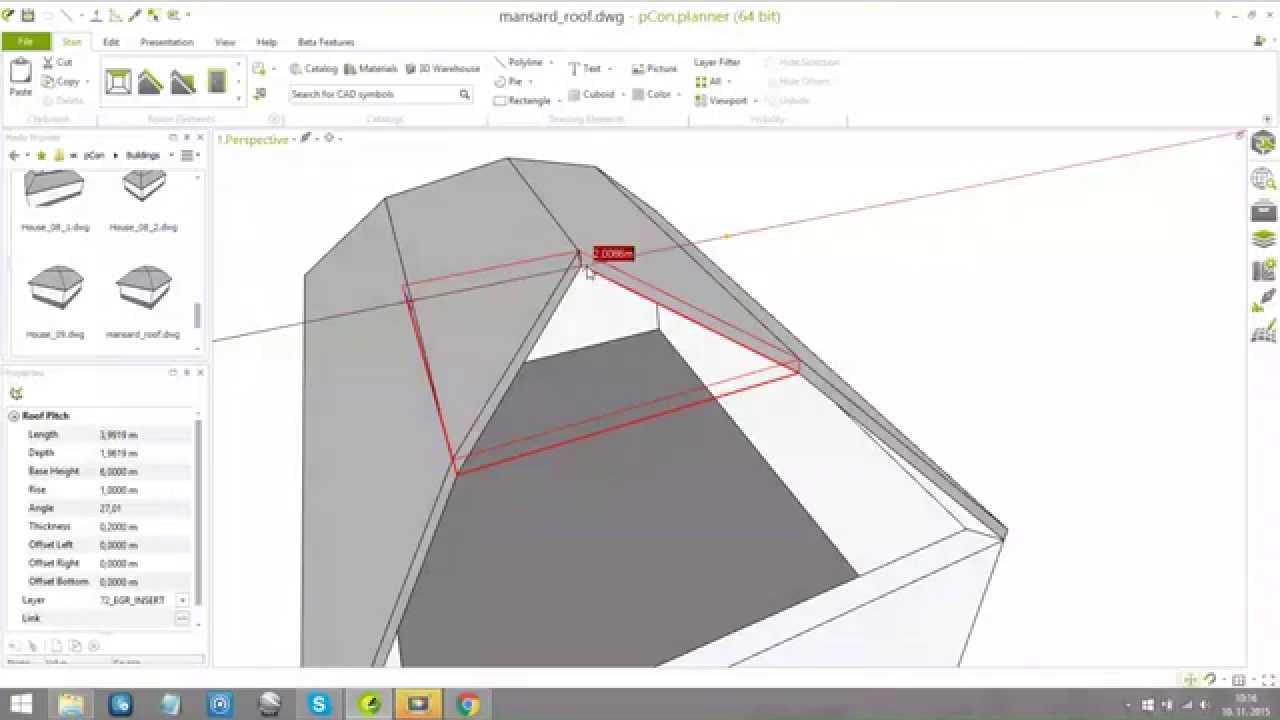 Creating of the mansard roof (part 2) in pCon.planner 7.2