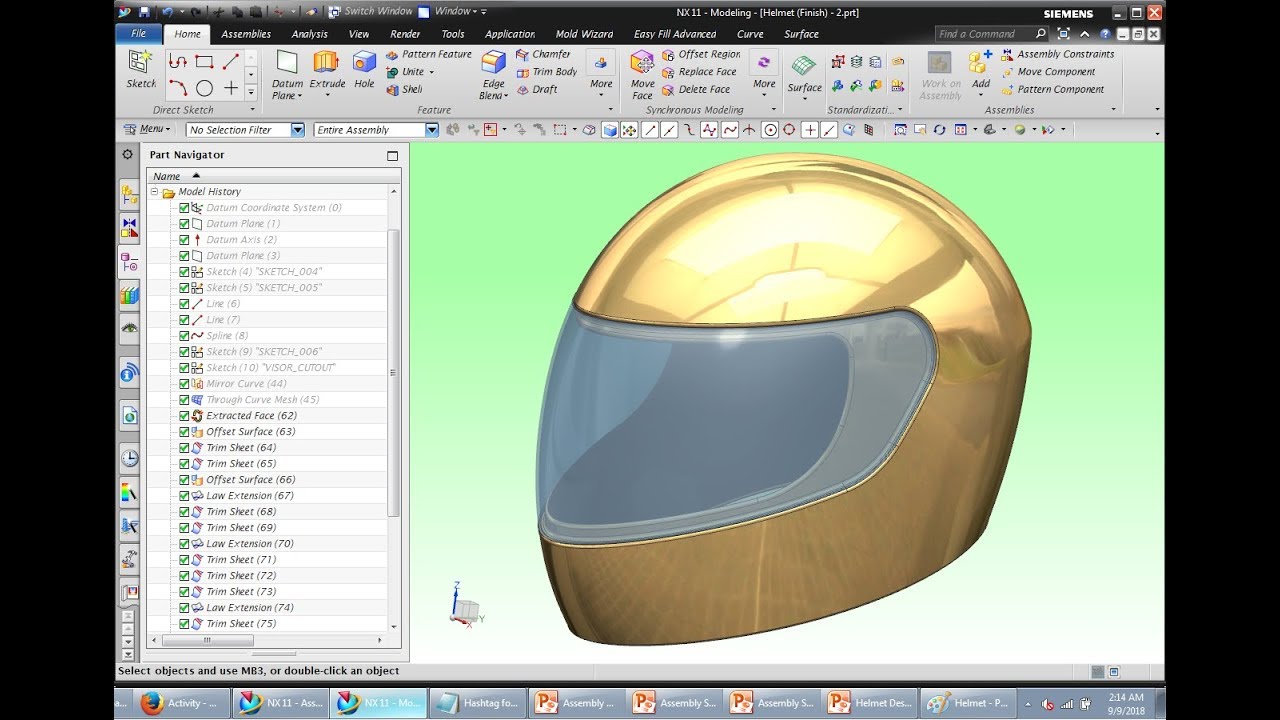 NX CAD Advanced : Helmet Design with Class-A Surfacing