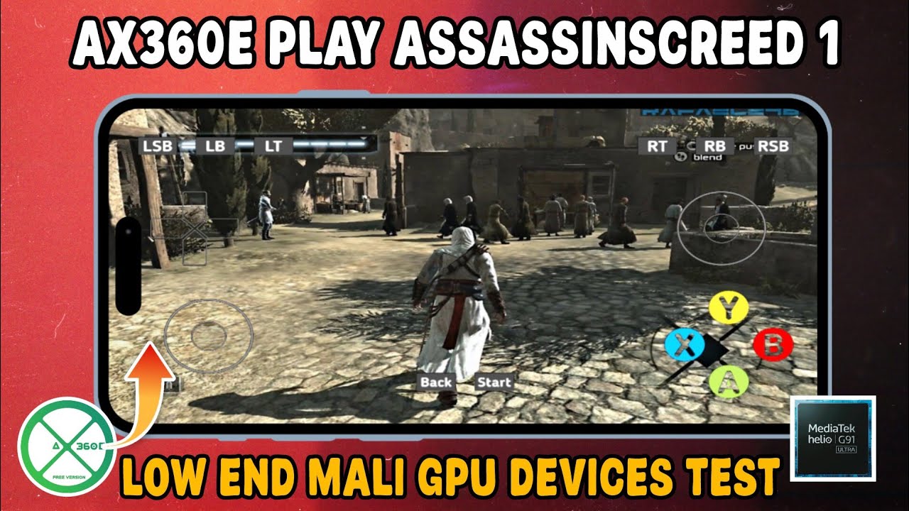 😱ax360e play AssassinsCreed 1 New update on Mali GPU