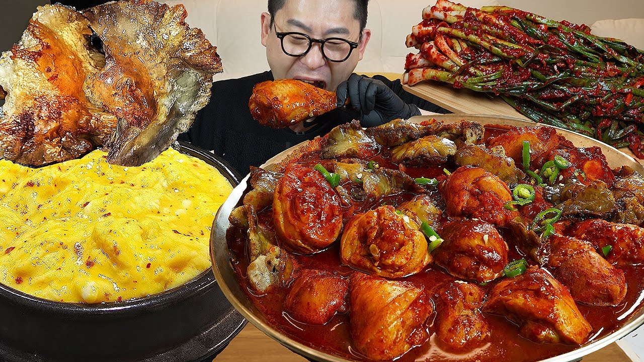 ASMR MUKBANGㅣbraised spicy chicken With Pork IntestinesㅣEATING SHOW