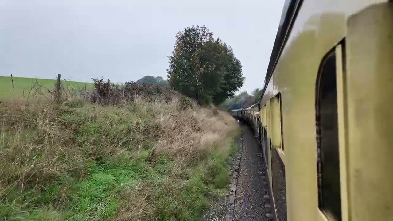 SVR train arrives into Arley from window