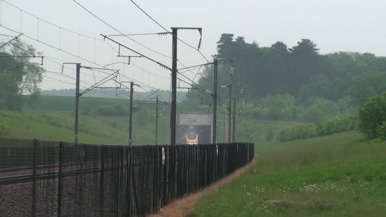 Trains at High speed one near Boxley Tunnel