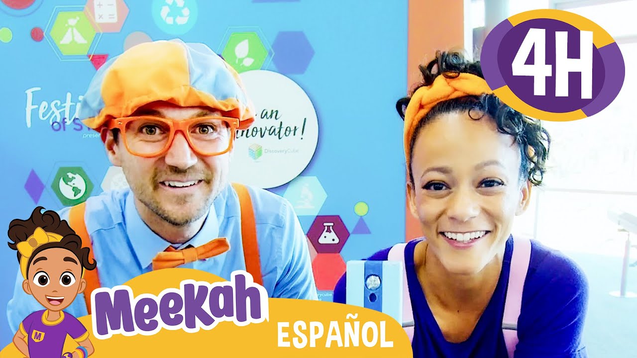 🕝4️⃣h Meekah y Blippi en Cafe 💜¡Hola Meekah!💜Amigos de Blippi | Videos educativos | 4 horas