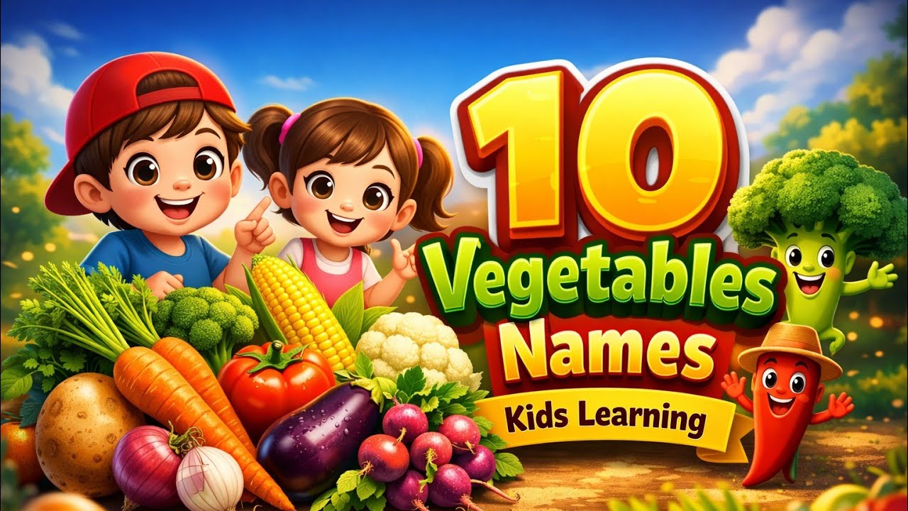 Ten Vegetables Name in English and Hindi 🥕 | Kids Learning Vegetables | The Prateek Bro