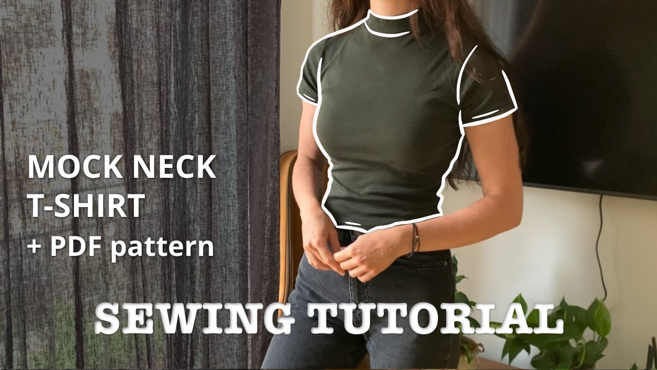 Mock neck T-shirt Sewing tutorial | Basic tee DIY