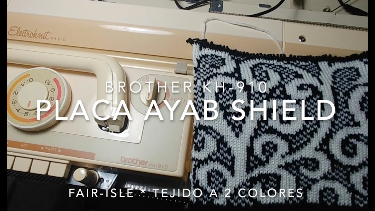Brother KH-910 + AYAB. Fair-Isle. Entretejido a 2 colores.