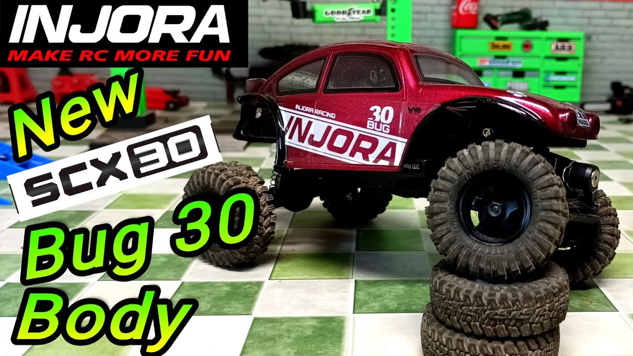 Nowa instalacja nadwozia Injora Scx30 Bug 30 i uruchomienie testowe #axial #scx30 #bug30