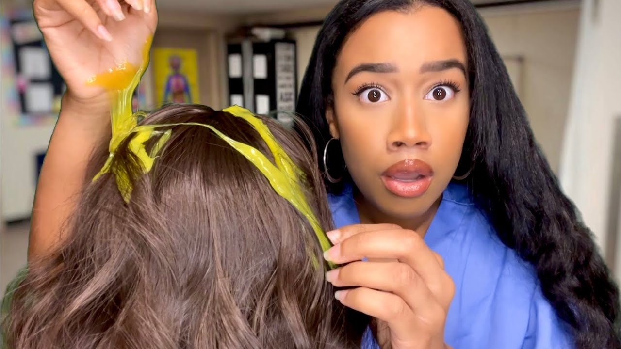 ASMR School Nurse Helps You Get Slime Out Of Your Hair P5 🙆🏽‍♀️😳 School Nurse Role-Play
