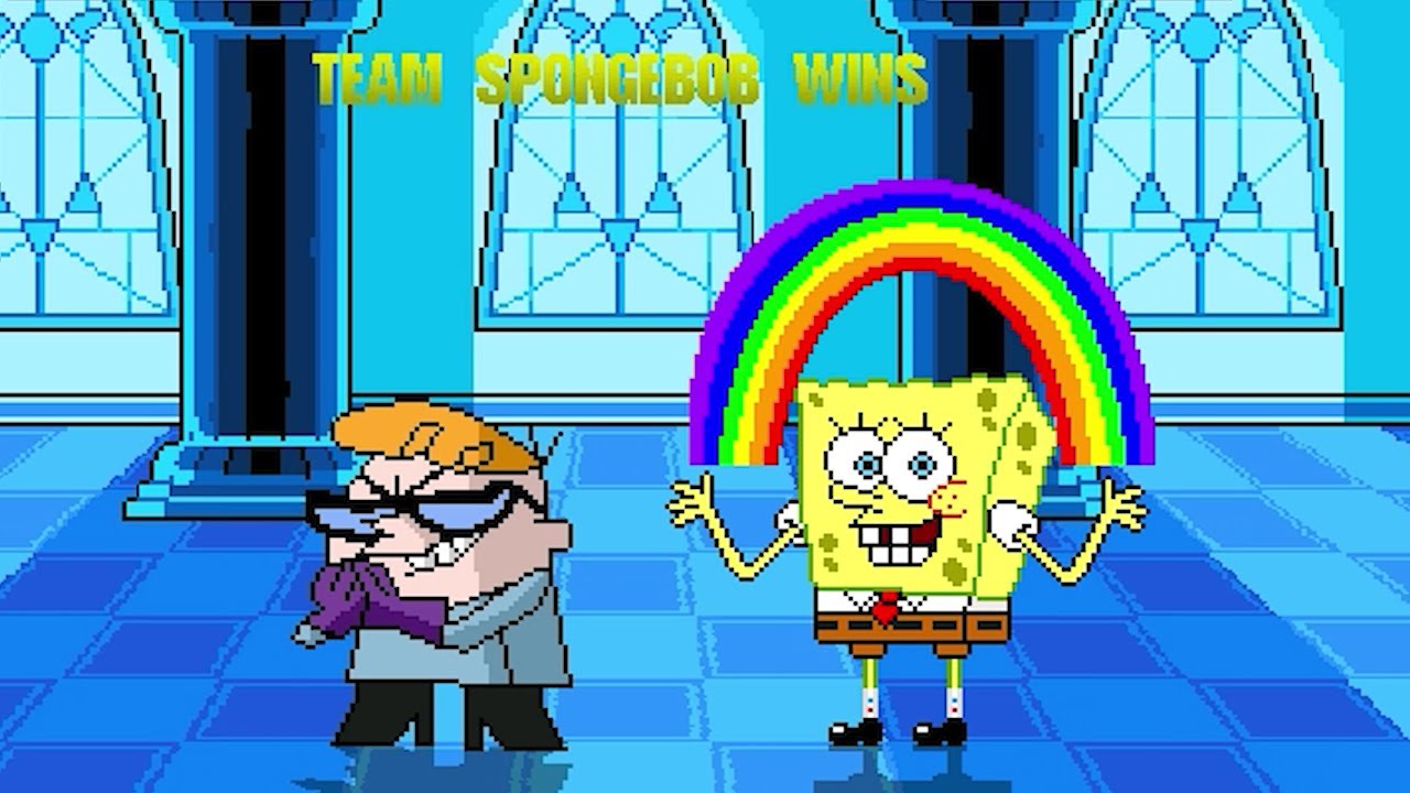 TEAM SPONGEBOB & DEXTER BOY GENIUS AMAZING BATTLES IN SURVIVAL MODE | FUN GAMING
