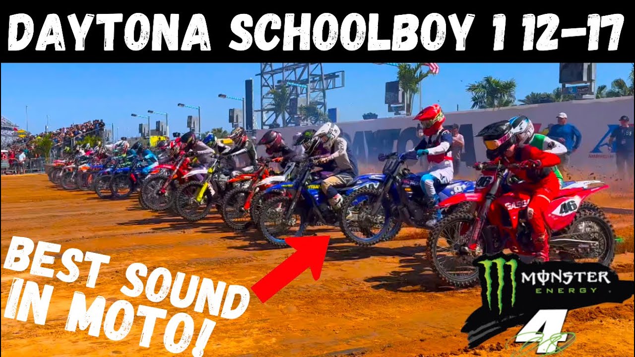 125cc 2 Strokes Singing Around Daytona Speedway! Ricky Carmichael Amateur SX Schoolboy 1 Heat Race