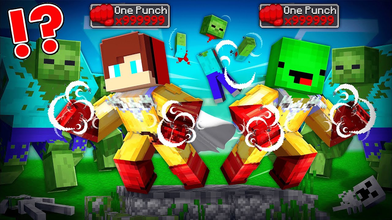 1000 Mutant Zombies vs ONE PUNCH MAN in Minecraft - Maizen JJ and Mikey
