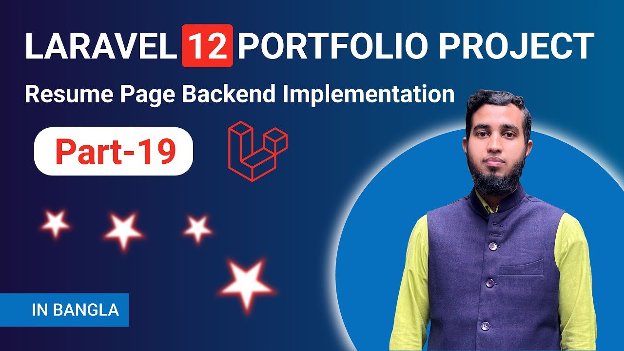 Laravel 12 Portfolio Project Resume Page Backend Implementation | Resume Data Bind Part-19