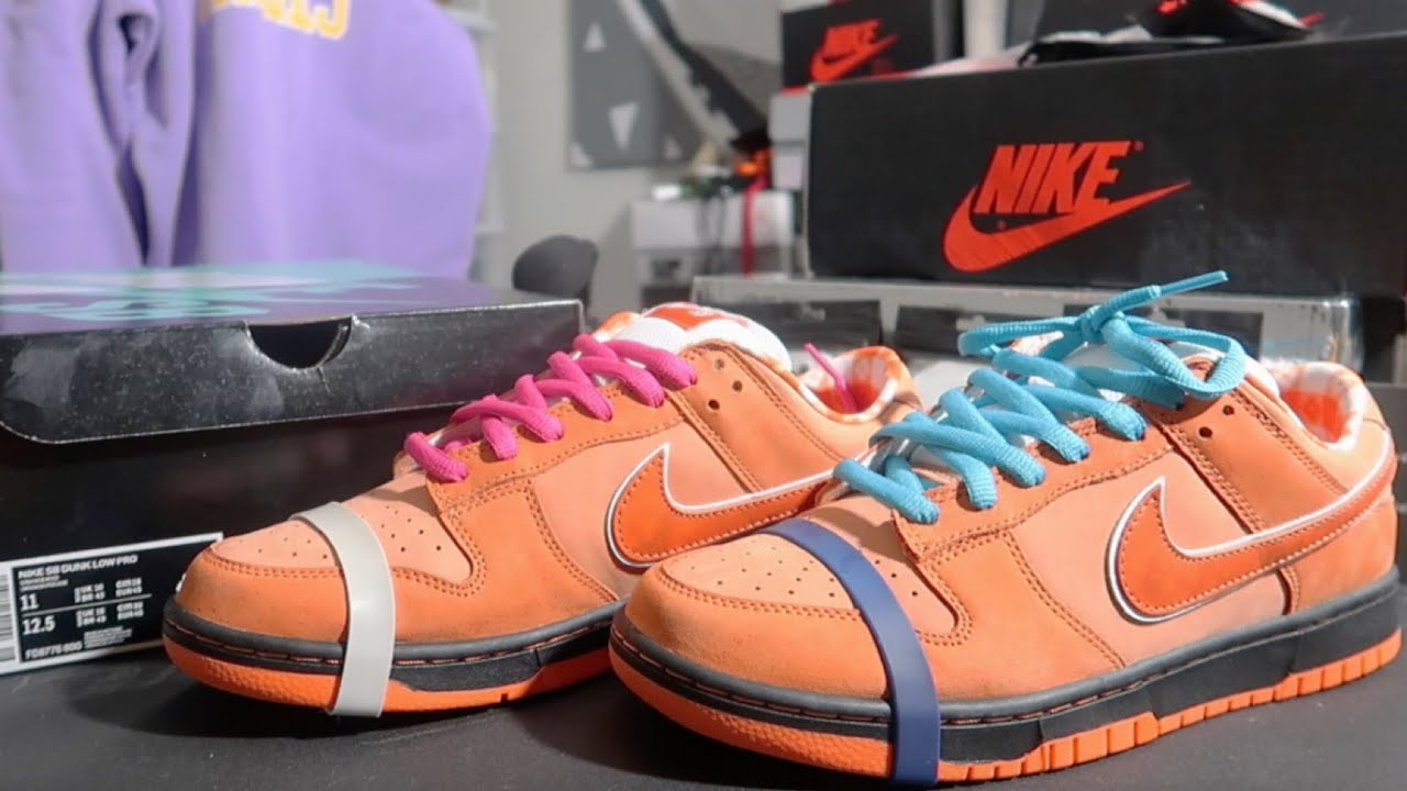 Lace swapping UNRELEASED Concepts Nike SB &ldquo;Orange Lobster&rdquo;