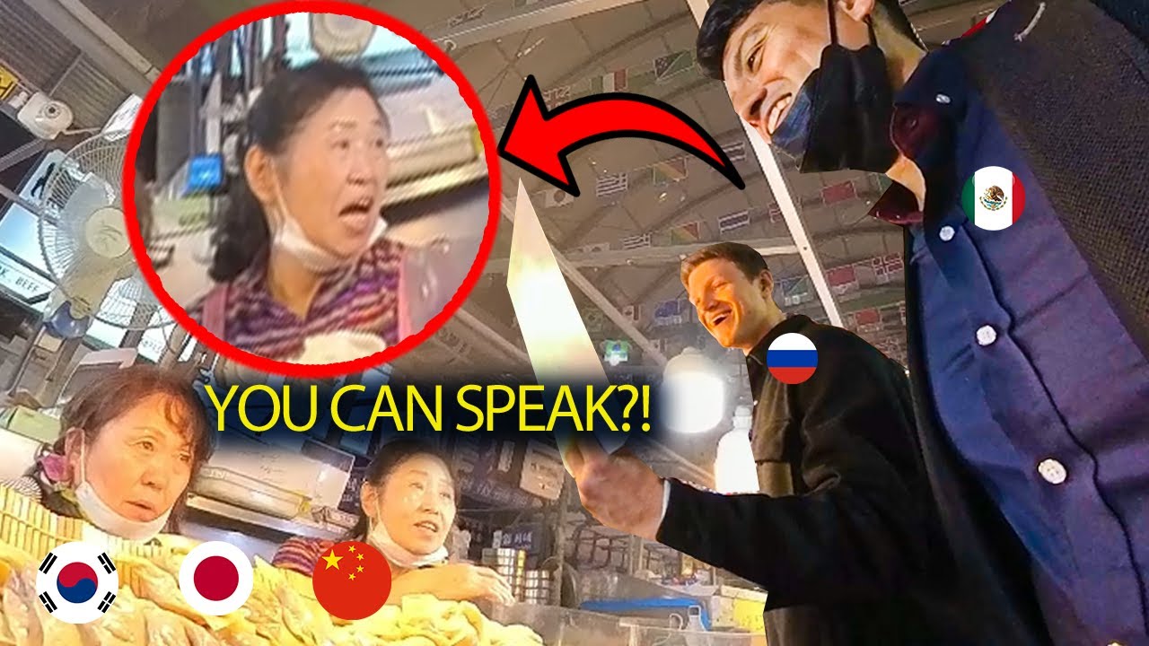 Russian and Mexican SHOCKED entire market when they spoke Korean Japanese and Chinese